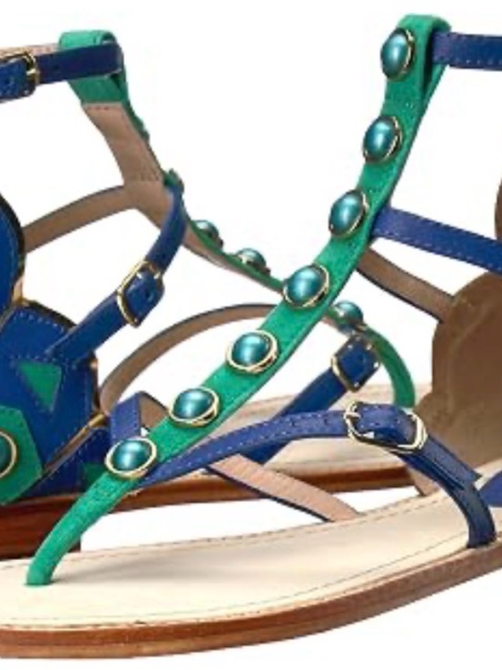 kate spade peacock soto meet emerald Jeweled T-Strap Sandals